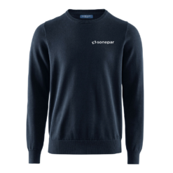 Pullover rundhalsad marin, herr