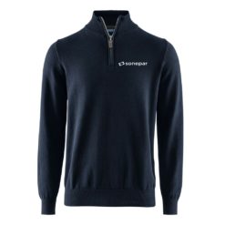 Tröja half-zip marin, herr