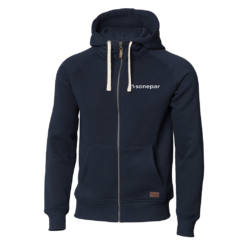 Hoodie full-zip marin, herr