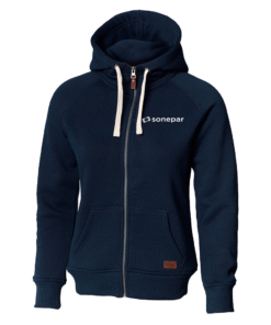 Hoodie full-zip marin, dam
