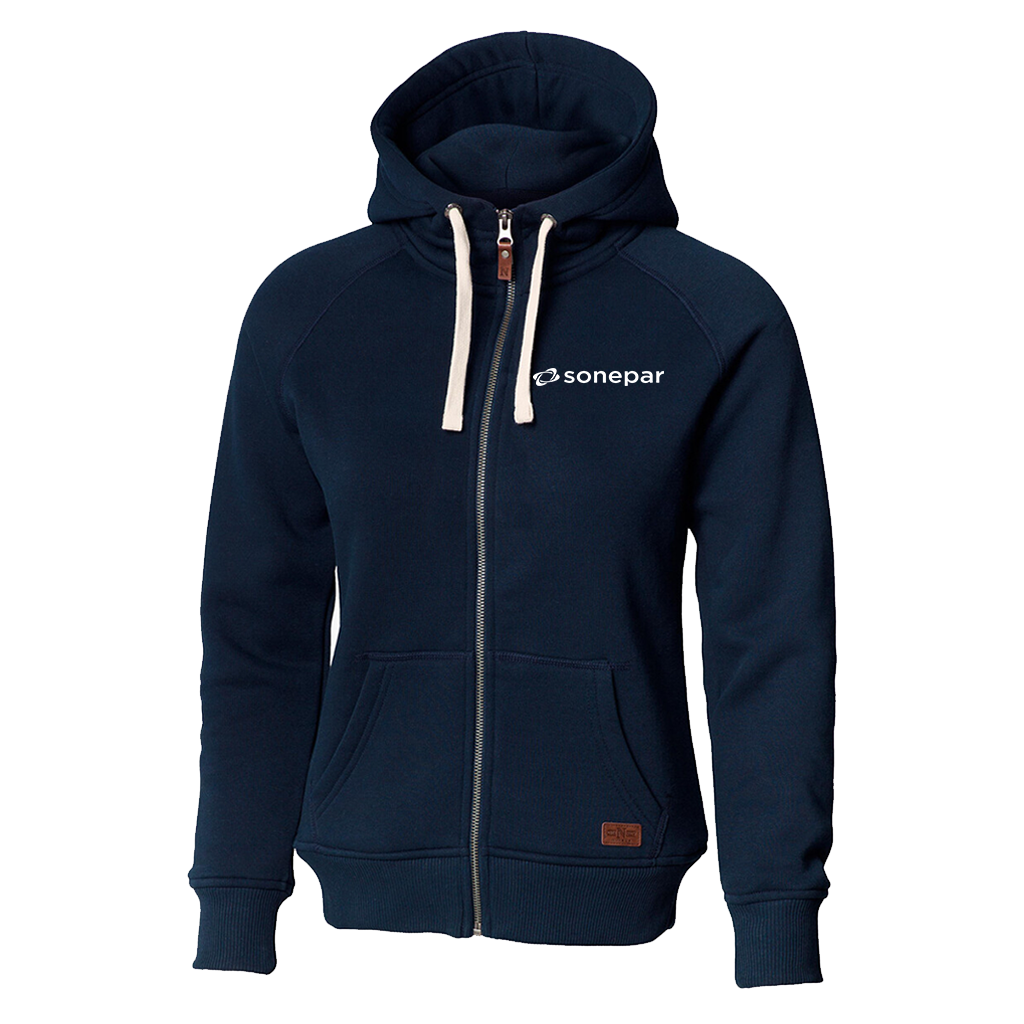 Hoodie full-zip marin, dam